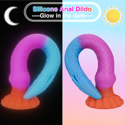 Long Anal Dildo Tentacle Monster, Silicone Dragon Dildo With Suction Cup Knot For Men Women Depth Anal Training, Huge Fantasy Anal Butt Plug Glow In The Dark Dildos Sex Toys & Games, 17 Inch