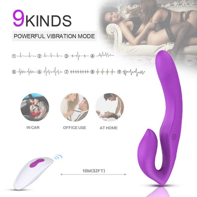 9 Speed Strapless Strap-On Dildo Double End Vibrator Remote Control Adult Vibrator Clitoris Nipple G-spot For Female Tease Dildo Stimulator Massager Vagina Masturbator Sex Toys for Women Couples