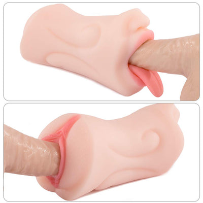 5.9 Inch Pocket Pussy Realistic Mouth with 3D Teeth and Tongue ของเล่นทางเพศสำหรับผู้ชาย ซิลิโคนช่วยสำเร็จความใคร่ทางปาก สามารถมีเพศสัมพันธ์กับแมวได้
