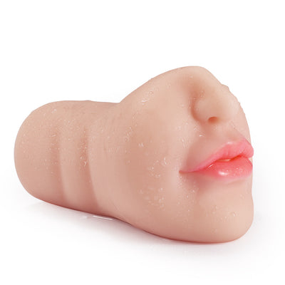 White Skin Red Lip Deep Throat Stroker ของเล่นทางเพศสำหรับผู้ชาย เครื่องช่วยสำเร็จความใคร่แบบซิลิโคน