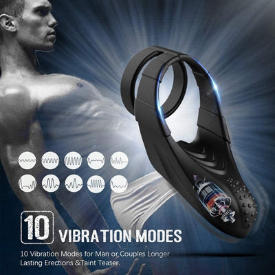 Male sex toys to delay ejaculation 10 Vibrations Double Cock Rings