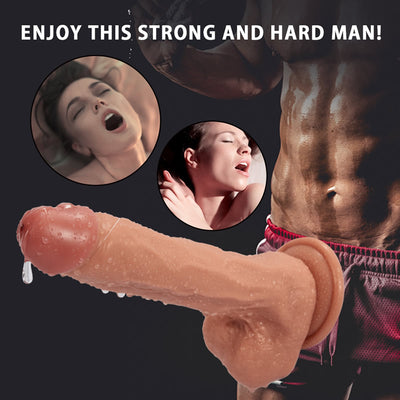 Squirting G-spot Ejaculating Dildo with Strong Suction Cup 9.40 Inch Realistic Squirting Dildo Ejaculating Dildo with Enema Bulb,Big Anal Dildo Strap on Huge Dildo Suction Cup Dildo