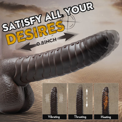 Rattlesnake 5 Vibrating 3 Thrusting Heating Function Fantastic Dildo 8.70 Inch Rattlesnake 5 สั่น 3 จังหวะ ฟังก์ชันทำความร้อน Fantastic Dildo ขนาด 8.70 นิ้ว