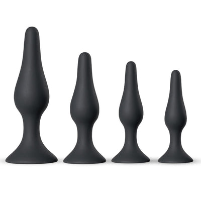 Silicone Anal Plugs Beginners Starter Set for Trainer 4 Piece Set ชุดเริ่มต้นสำหรับเทรนเนอร์ปลั๊กทวารหนักซิลิโคน 4 ชิ้น