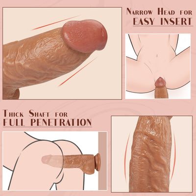 Herman Thick Shaft Small Glans Silicone Lifelike Dildo 7.67 Inch