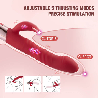 Lovers - Retractable Burgundy G-Spot Heated Vibrator Female sex toys silicone vibrator Lovers - เครื่องสั่น G-Spot แบบหดได้สีเบอร์กันดี พร้อมระบบทำความร้อน ของเล่นทางเพศสำหรับผู้หญิง เครื่องสั่นซิลิโคน