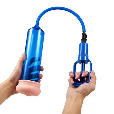 Blue Penis Enlargement Pump with Trigger Blue Chamber Tight Seal Men's sex toys enlarger quick erection เครื่องปั๊มขยายขนาดอวัยวะเพศชายสีน้ำเงินพร้อมไกปืน ห้องสีน้ำเงิน ซีลแน่น ของเล่นทางเพศสำหรับผู้ชาย เครื่องขยายขนาดอวัยวะเพศชายอย่างรวดเร็ว