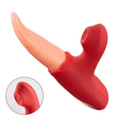 Female sex toys silicone vibrator masturbator 2 IN 1 Upgraded Flapping Tongue G Spot Vibrator การดูดคลิตอริสด้วยลิ้นไฟฟ้า