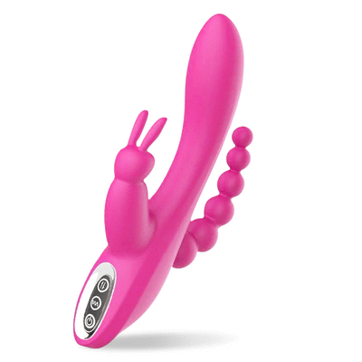 Female sex toys electric vibrator three hole anal toys 12 speeds Triple G-spot Rabbit Anal Vibrator