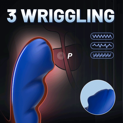 Blue Wing Head Spinning Bead Vibrating Prostate Massager ของเล่นทางเพศ ปลั๊กไฟฟ้า