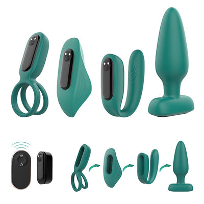 9 Vibration Sex Toys 4 Pieces Set for Couple with Remote Control ของเล่นเซ็กส์แบบสั่นสะเทือน 9 ชิ้น ชุด 4 ชิ้น สำหรับคู่รัก พร้อมรีโมตคอนโทรล