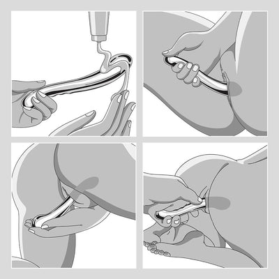 Lesbian sex toys double ended dildo metal Luxury Design Fetish Double Head Metal Dildo ของเล่นเซ็กส์เลสเบี้ยน ดิลโด้โลหะหัวคู่ ดีไซน์หรูหรา ดิลโด้โลหะหัวคู่