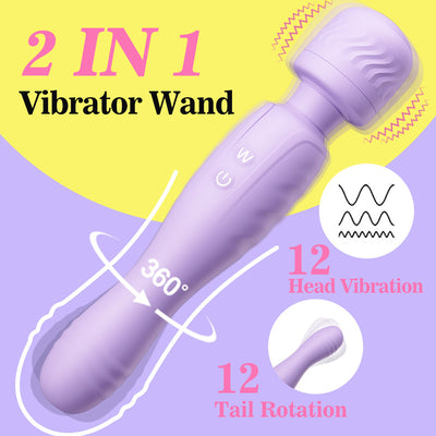Seth 12 Vibrating & Rotating Magic Wand for Clitoral Vagina Stimulation Multifunction Massager  ไม้กายสิทธิ์สั่นสะเทือนและหมุนได้สำหรับกระตุ้นคลิตอริส ช่องคลอด เครื่องนวดอเนกประสงค์