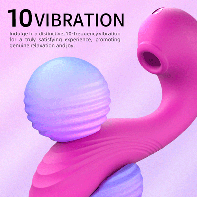 TRIPLE AROUSAL 10 Vibrating 5 Flapping Sucking Clitoral Licking and G Spot Vibrator