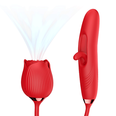 Rosalie Suction Rose Clit Stimulator with Tapping G-Spot Vibrator เครื่องกระตุ้นคลิตอริส Rosalie ดูดกระตุ้นด้วยเครื่องสั่น G-Spot