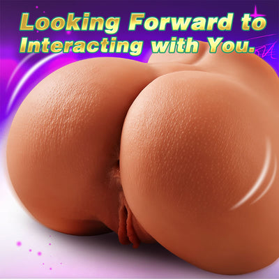 Male sex doll silicone doll half body rubber buttTight Anus Realistic Male Ass Masturbator 4.63 lbs Brown Doggie Realistic Masturbator