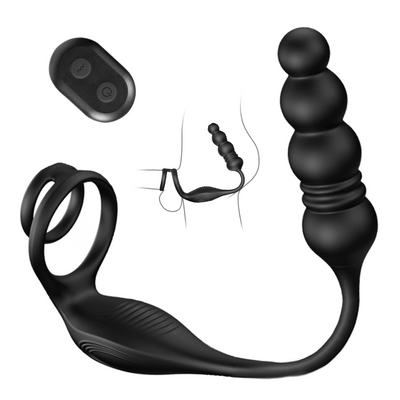 Horsfall - 9 Thrusting & Vibrating Prostate Massager with Dual Cock Ring Anal Toy Men's sex toys electric anal plug Horsfall - เครื่องนวดต่อมลูกหมากแบบสั่นและกระตุ้น 9 ระดับพร้อมแหวนรัดอวัยวะเพศชายคู่ ของเล่นทางทวารหนัก ของเล่นทางเพศสำหรับผู้ชาย ปลั๊กทวาร