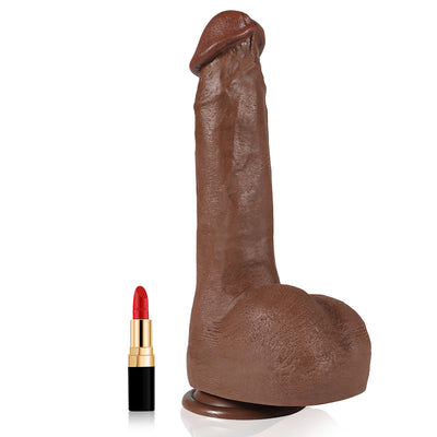 Bowen 11.02 In Straight Large Black G-spot Realistic Dildo with Suction Cup