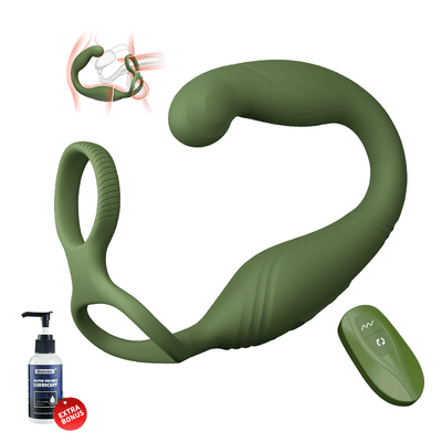 【Free Lube!】Logan 10 Vibrating & Swinging Prostate Massager with 2 Cock Rings for Men and Couple Gay Pleasure 【หล่อลื่นฟรี!】เครื่องนวดต่อมลูกหมากแบบสั่นและแกว่ง Logan 10 พร้อมแหวนรัดอวัยวะเพศชาย 2 ชิ้น สำหรับผู้ชายและคู่รักเพื่อความสุขแบบเกย์