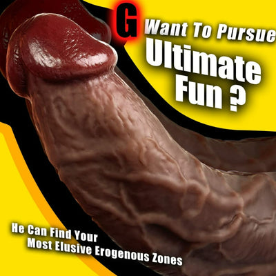Christopher 7.87 Inch Realistic Curved Black Thick Dildo G-spot Stimulation with Suction Cup