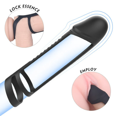 Male sex toys delay ejaculation and quick erection Silicone Double Cock Ring Glans Coverage For Men Erection