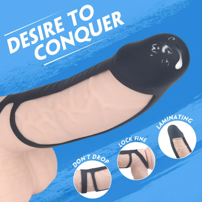Male sex toys delay ejaculation and quick erection Silicone Double Cock Ring Glans Coverage For Men Erection