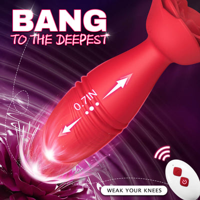 Rose Sex Toy Anal Plug APP Thrusting Vibrators, Remote Control Anal Sex Toy FOR HIM Rose Sex Toy Anal Plug APP เครื่องสั่นกระตุ้นทางทวารหนัก ควบคุมระยะไกล ของเล่นทางเพศทางทวารหนักสำหรับเขา