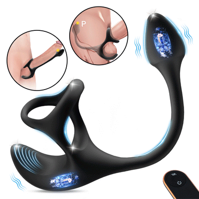 Zenith - Spherical Vibrating Anal Plug with Penis Rings/ปลั๊กทวารหนักสั่นสะเทือนทรงกลมพร้อมแหวนรัดอวัยวะเพศชาย  Fetish Locking ring