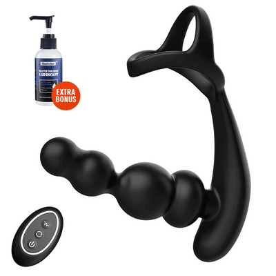 Bliss - Anal Beads 360° Rotating Head Prostate Massager with Upgraded Cock Ring ของเล่นเซ็กส์ ปลั๊กไฟฟ้า ของเล่นทางทวารหนัก