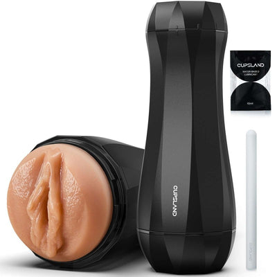 Male Masturbator Cup Sex Toy for Men,Pocket Pussy Realistic Vagina Textured with 7.5in Depth Lifelike Soft and Fleshy Texture,Penis Training Masturbators,Adult Toys Manual Massager, Black