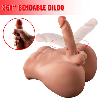 Built In Full Keel 360° Bendable Manual Durable Realistic Dildo ดิลโด้สมจริงที่ทนทานพร้อมระบบงอได้ 360° ในตัว