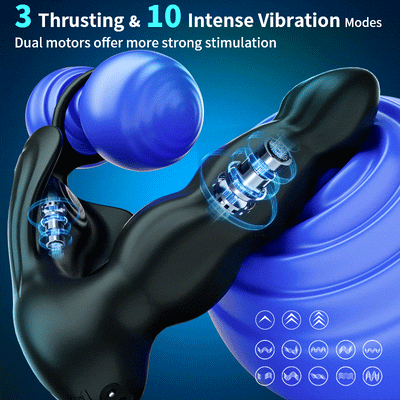 Penelope -3 Thrusting 10 Vibrating Cock Ring Prostate & Perineal Massager