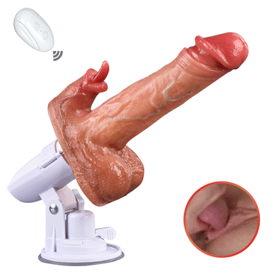 Sex Machine 90° Automatic 11.5 IN Adjustable 8 Thrusting & Vibrating & Licking Dildos Vibrator