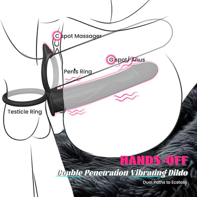 Anal Couples Strap On Anal Dildo With Vibrating Cock Ring Sex toys for men and women Anal toys Double hole insertion