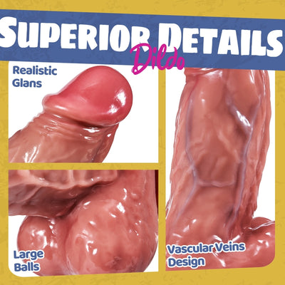 Extra Huge Realistic Silicone Dildo 8.5 IN Real Skin Thick Giant Dildo Female sex toys silicone dildo masturbator ดิลโด้ซิลิโคนขนาดใหญ่พิเศษสมจริง 8.5 นิ้ว ดิลโด้ยักษ์หนาเหมือนผิวหนังจริง ของเล่นทางเพศสำหรับผู้หญิง ดิลโด้ซิลิโคนช่วยสำเร็จความใคร่