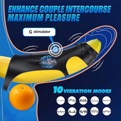 Sex toys for men and women stimulate the clitoris to speed up orgasm 10 Vibrating Cock Ring with G-spot Stimulation and Remote Control
