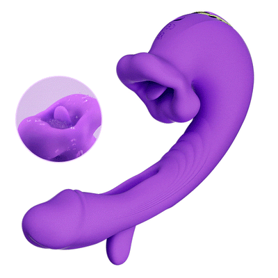 Upgraded Mouth-Shaped 3 In 1 Flapping & Biting & Toungue Licking G-spot Vibrator