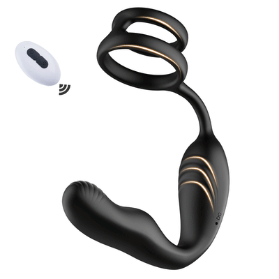 Leonard-360° Rotating Vibrating Wearable Prostate Massager with Dual Cock Ring Male toy electric anal plug Leonard-เครื่องนวดต่อมลูกหมากแบบสวมใส่ที่หมุนได้ 360° พร้อมแหวนรัดอวัยวะเพศชายคู่ ของเล่นสำหรับผู้ชาย ปลั๊กทวารหนักไฟฟ้า