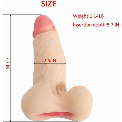 Realistic Dildowith Pocket Pussy 2 in 1 Male Masturbators Vigina Lifelike Dildo Sex Doll with Balls Portable Adult Sex