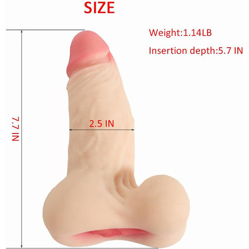 Realistic Dildowith Pocket Pussy 2 in 1 Male Masturbators Vigina Lifelike Dildo Sex Doll with Balls Portable Adult Sex