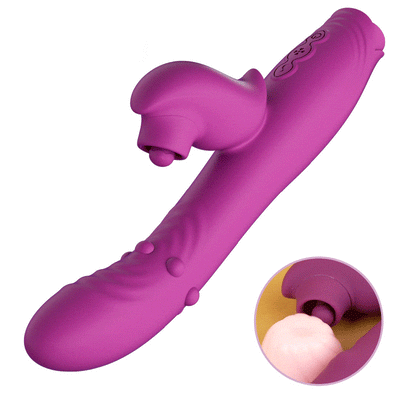 Liliana -  4 In 1 Tapping Wiggling G-spot Vibrator With Rolling Beads 10 Speed G Spot Dildo Vibrator Silicone Waterproof Clitoris Stimulator Vagina Massager Sex Toys for Women