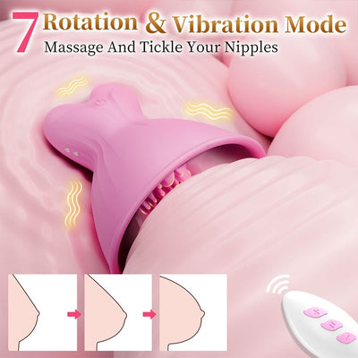 Female sex toys vibrator nipple sucker 7 Vibrating & Rotation Nipple Toys with Replaceable Message Head ของเล่นทางเพศสำหรับผู้หญิง เครื่องสั่นดูดหัวนม ของเล่นหัวนมสั่นและหมุนได้ 7 ชิ้น พร้อมหัวเปลี่ยนข้อความได้