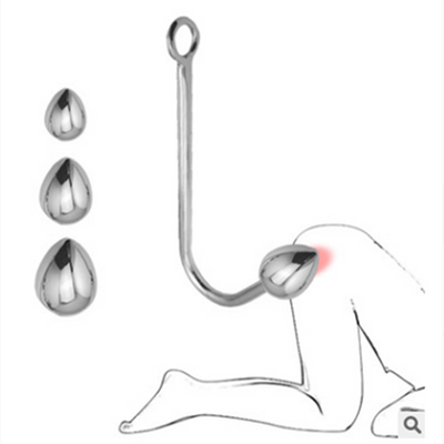 1 Set 4 Pcs Anal Hook Metal Butt Plug with Ball Anal Plug Dilator Multifunctional Masturbation Butt Sex Toys