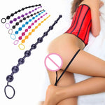 10 Beads Soft Rubber Anal Plug Beads Long Orgasm Vagina Clit Pull Ring Ball Butt Toys Adults Women Stimulator Sex Accessories