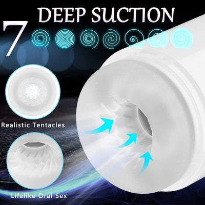 100% Full Waterproof Automatic Male Masturbator 3D Realistic Textured Penis Stimulator Hands Free Adult Oral Sex Toys for Men