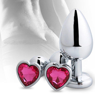 3 Size Anal Plug Heart Stainless Steel Crystal Anal Toys Penis Toys for Women Stimulator Anal Sex Toys Prostate Massager Dildo