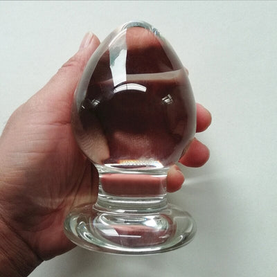 65mm Diameter Smooth Glass Anal Plug G Spot Stimulator Anal Expander Vagina Ball Anus Dilator Sex Toys for Woman Glass Butt Plug