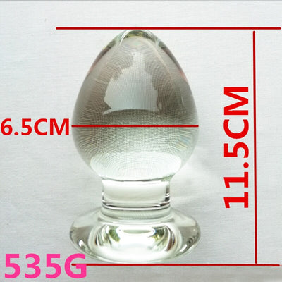 65mm Diameter Smooth Glass Anal Plug G Spot Stimulator Anal Expander Vagina Ball Anus Dilator Sex Toys for Woman Glass Butt Plug