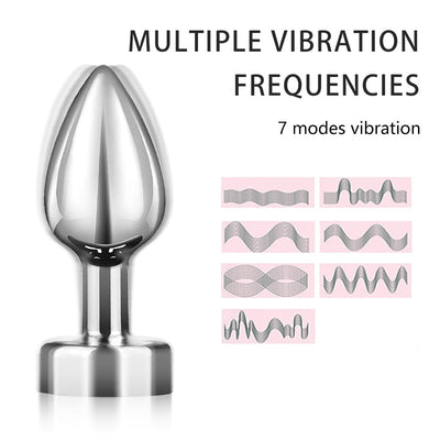 Anal Plug with Push 7 Vibration Modes Anal Toy for Men Prostate Massager Sex Toys with Remote Control Vibrator Anal Toys for 18