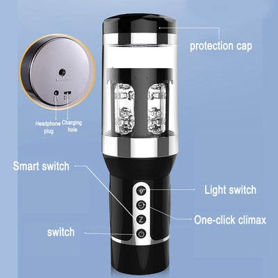 Automatic Aircraft Cup Intelligent Induction Telescopic Rotating Electric Masturbation Adult Sex Toy Products for Couples AC